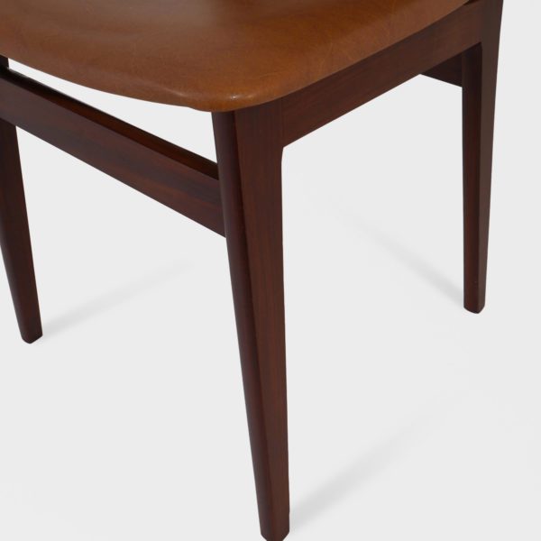 6 stk retro Spisestoler i duateak med cognac skai - Image 4