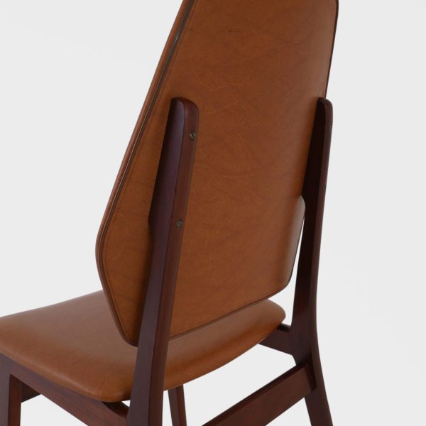 6 stk retro Spisestoler i duateak med cognac skai - Image 3