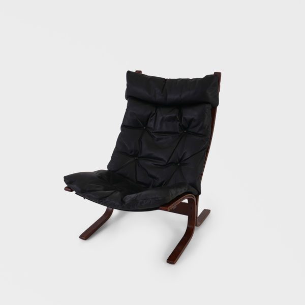 Høy "Siesta" Lenestol av Ingmar Relling | Sort Skinn - Image 11