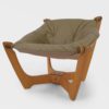 Lave "Luna" Lenestoler Designet av Odd Knutsen for Hellegjerde | Beige Skinn - Image 7