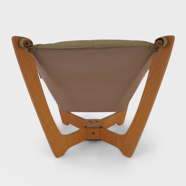 Lave "Luna" Lenestoler Designet av Odd Knutsen for Hellegjerde | Beige Skinn - Image 6