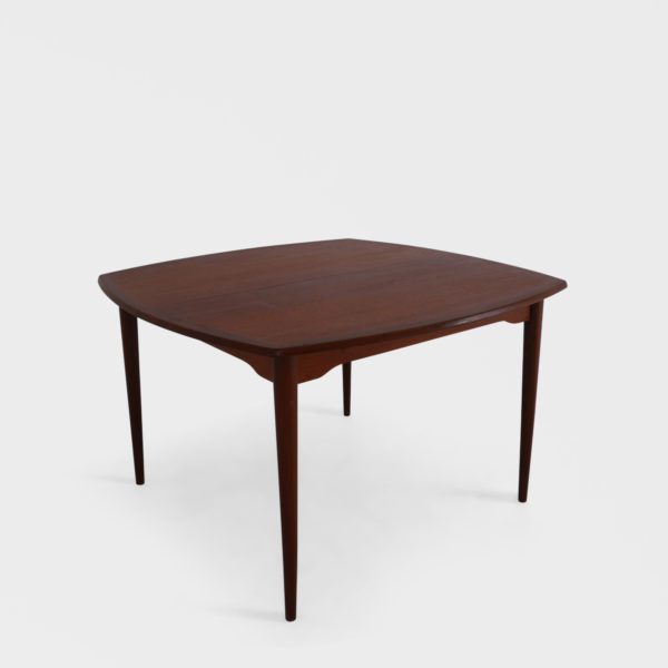 Kvadratisk Retro Spisebord i Teak med 2 Ileggsplater
