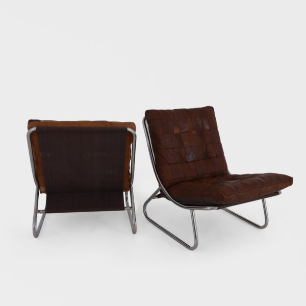 Danske Vintage Lenestoler | Skinn & Krom - Image 2