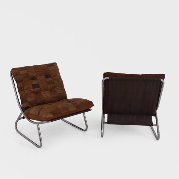 Danske Vintage Lenestoler | Skinn & Krom - Image 4