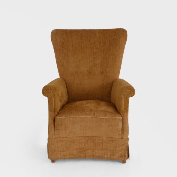 Vintage Lenestol | Gul Velur - Image 2