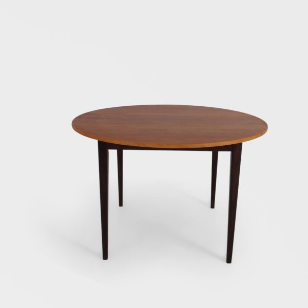 Rundt Vintage Spisebord i Valnøtt | Ileggsplate - Image 3