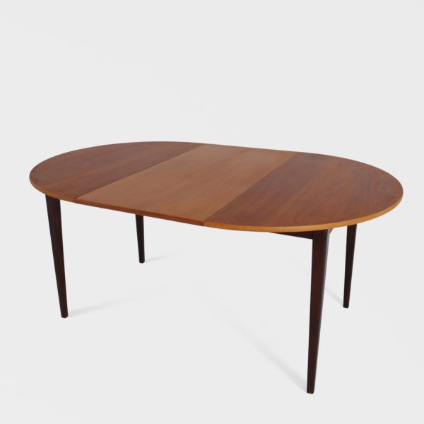 Rundt Vintage Spisebord i Valnøtt | Ileggsplate - Image 2