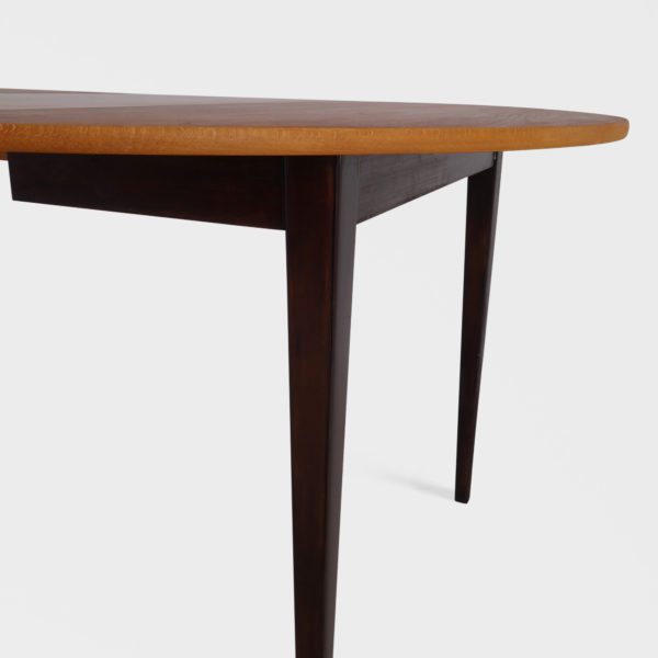 Rundt Vintage Spisebord i Valnøtt | Ileggsplate - Image 12