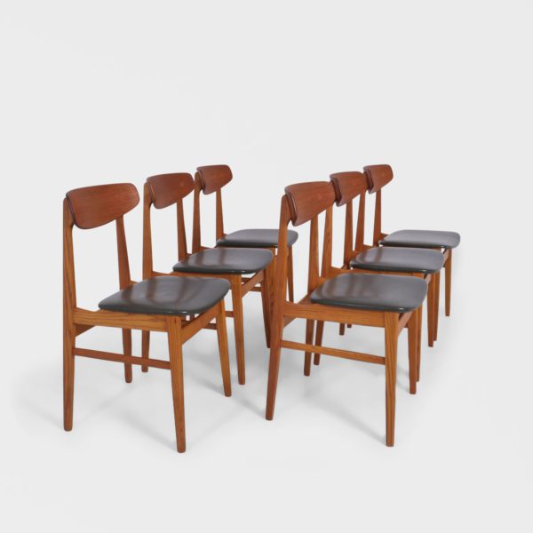 6 stk, Retro Spisestuestoler av Alfred Sand Møbelfabrikk i Teak
