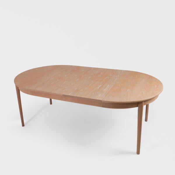 Rundt Vintage Spisebord i Eik med 2 Ileggsplater | 207 cm - Image 4