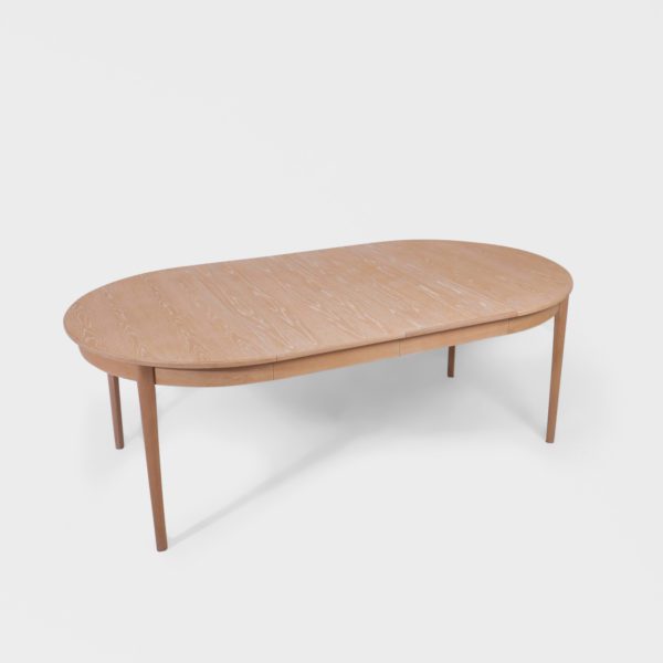Rundt Vintage Spisebord i Eik med 2 Ileggsplater | 207 cm - Image 2