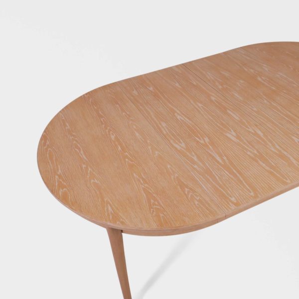 Rundt Vintage Spisebord i Eik med 2 Ileggsplater | 207 cm - Image 5