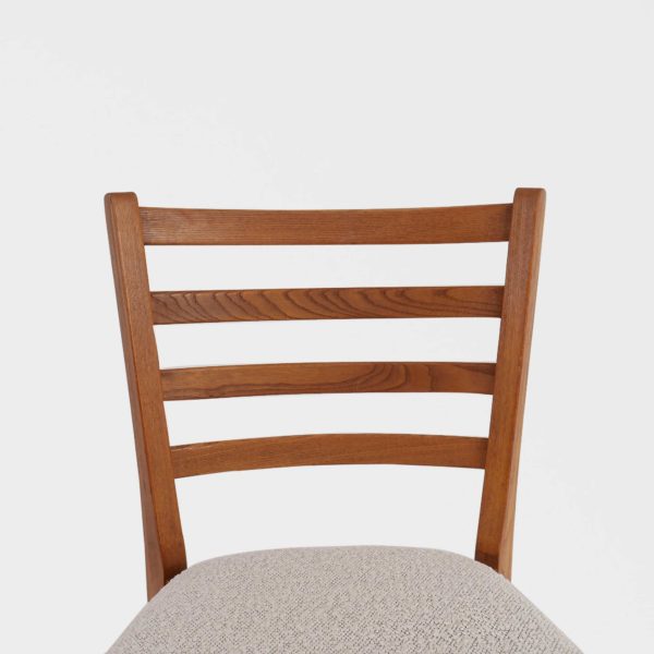 Vintage Spisestuestoler fra Solemdal Møbelfabrikk | Nyomtrukkede i Lys Boucle - Image 6