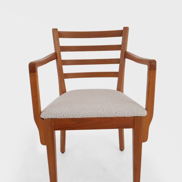 Vintage Spisestuestoler fra Solemdal Møbelfabrikk | Nyomtrukkede i Lys Boucle - Image 8