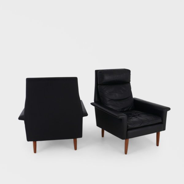 Vintage Lenestoler Trukket | Sort Skinn - Image 2