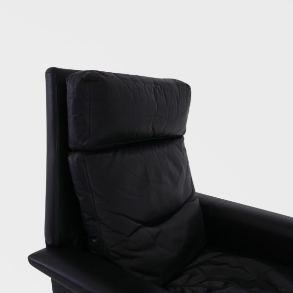 Vintage Lenestoler Trukket | Sort Skinn - Image 8