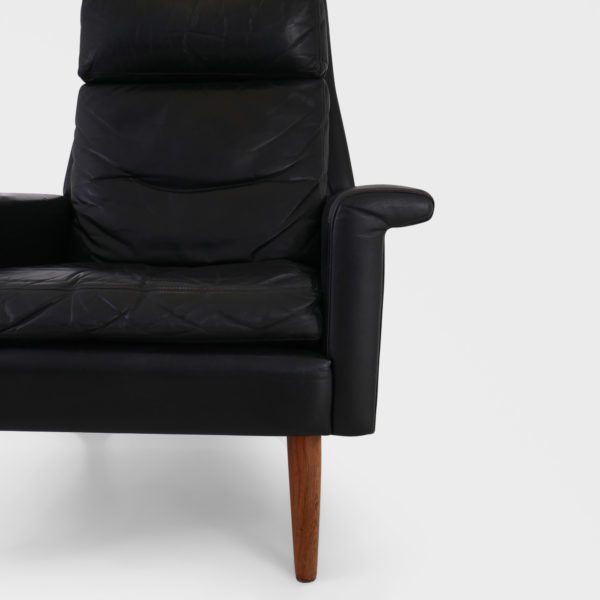 Vintage Lenestoler Trukket | Sort Skinn - Image 9