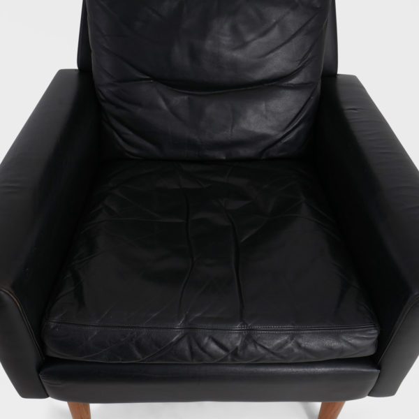 Vintage Lenestoler Trukket | Sort Skinn - Image 11