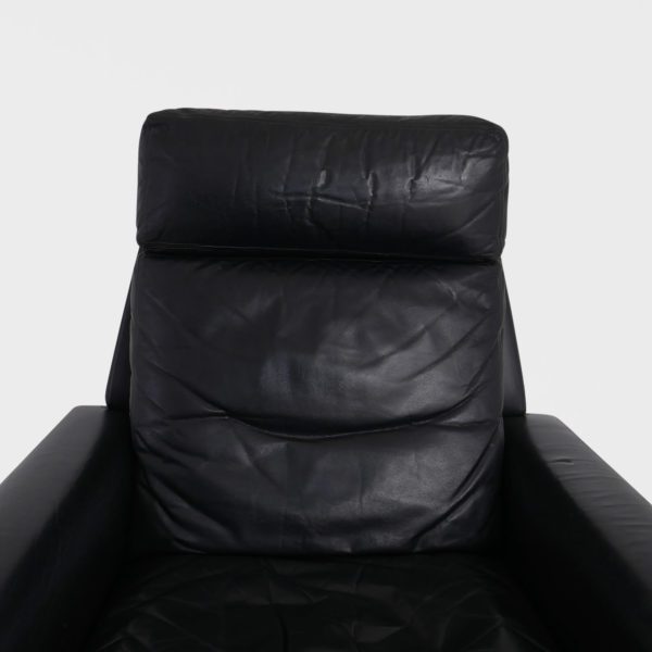 Vintage Lenestoler Trukket | Sort Skinn - Image 12