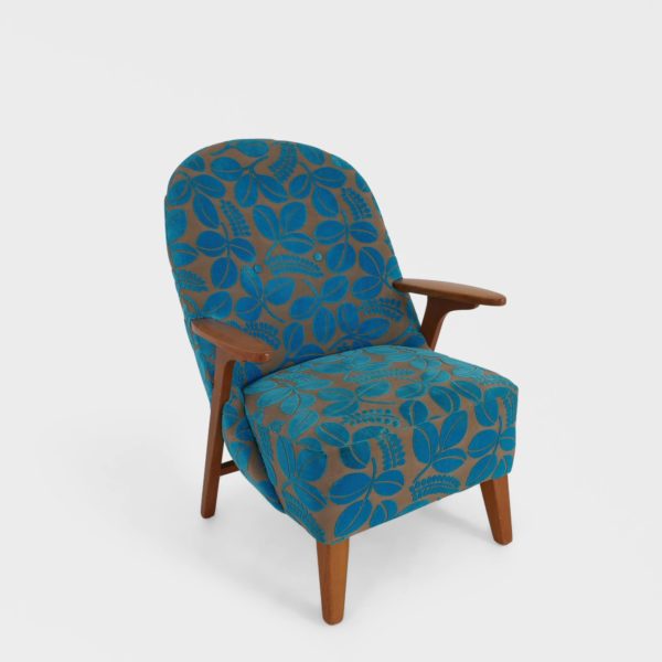 Vintage Lenestol Trukket i Stoff fra Designers Guild