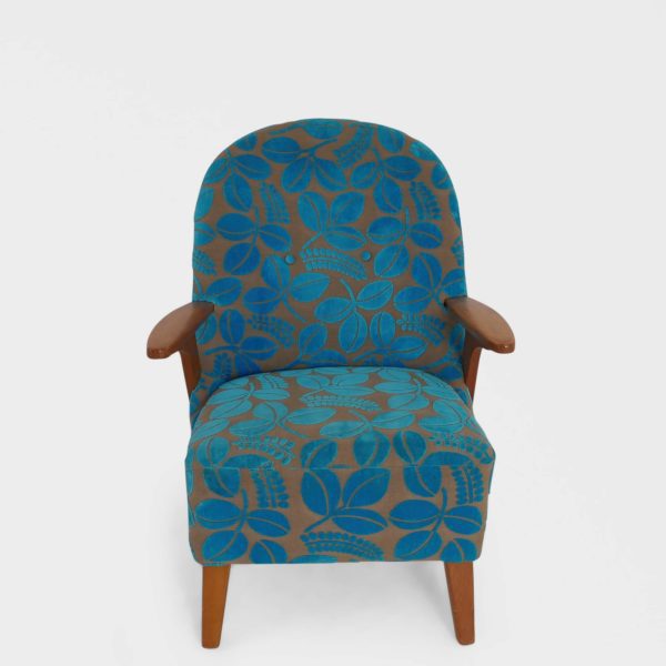 Vintage Lenestol Trukket i Stoff fra Designers Guild - Image 2