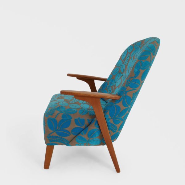 Vintage Lenestol Trukket i Stoff fra Designers Guild - Image 4