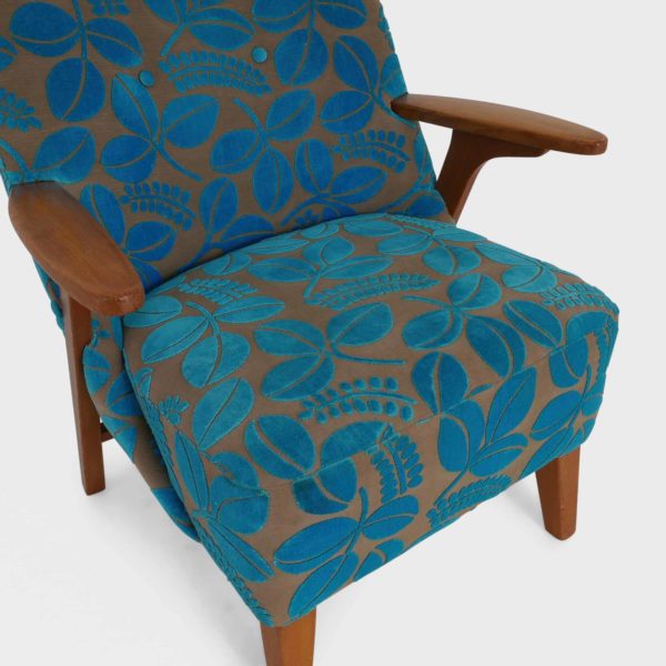 Vintage Lenestol Trukket i Stoff fra Designers Guild - Image 9