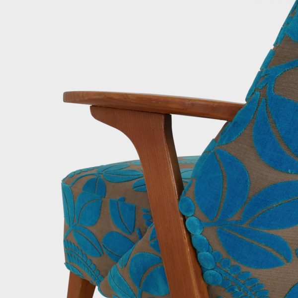 Vintage Lenestol Trukket i Stoff fra Designers Guild - Image 13