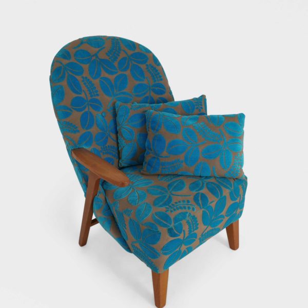 Vintage Lenestol Trukket i Stoff fra Designers Guild - Image 14
