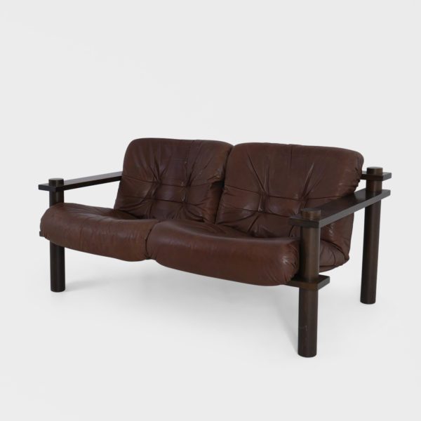 2-Seter Vintage Sofa av Stranda Industri | Skinn