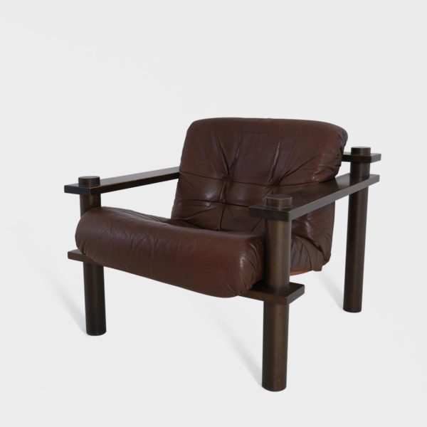 Vintage Lenestol av Stranda Industri | Skinn - Bilde 3