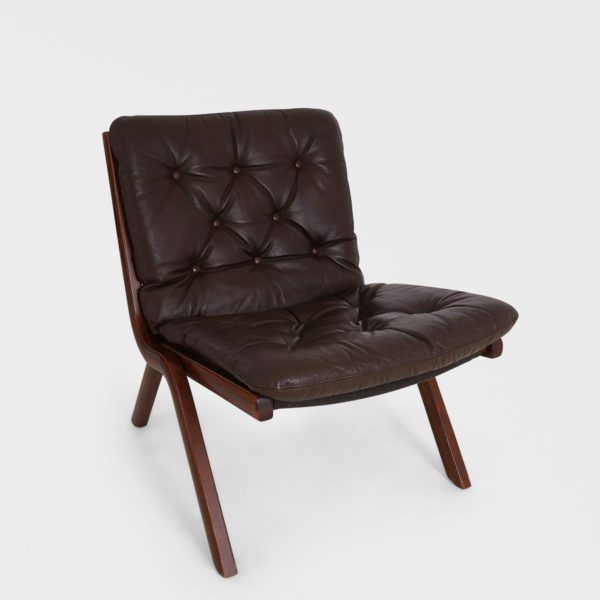 “Uno” Lenestoler Designet av Per Leiv Øie Produsert av Ekornes | Brunt Skinn - Image 5