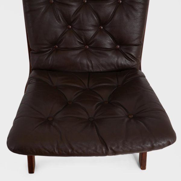 “Uno” Lenestoler Designet av Per Leiv Øie Produsert av Ekornes | Brunt Skinn - Image 8