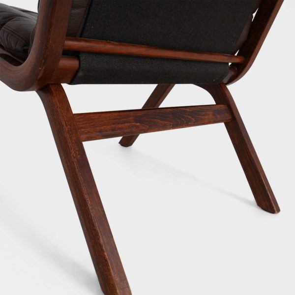 “Uno” Lenestoler Designet av Per Leiv Øie Produsert av Ekornes | Brunt Skinn - Image 11