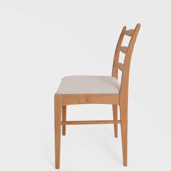 Vintage Spisestuestoler i Boucle og Kvistfri Furu - Image 5