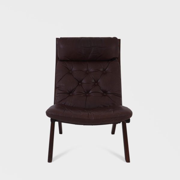 “Uno” Lenestol Designet av Per Leiv Øie Produsert av Ekornes | Brunt Skinn - Bilde 2