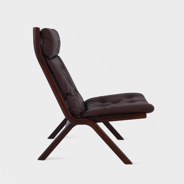 “Uno” Lenestol Designet av Per Leiv Øie Produsert av Ekornes | Brunt Skinn - Bilde 4