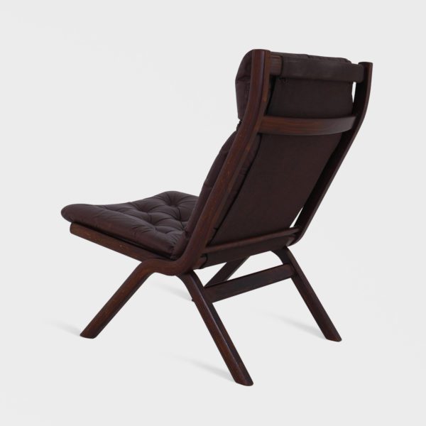 “Uno” Lenestol Designet av Per Leiv Øie Produsert av Ekornes | Brunt Skinn - Bilde 7