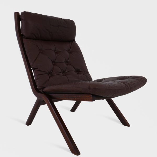 “Uno” Lenestol Designet av Per Leiv Øie Produsert av Ekornes | Brunt Skinn - Bilde 8