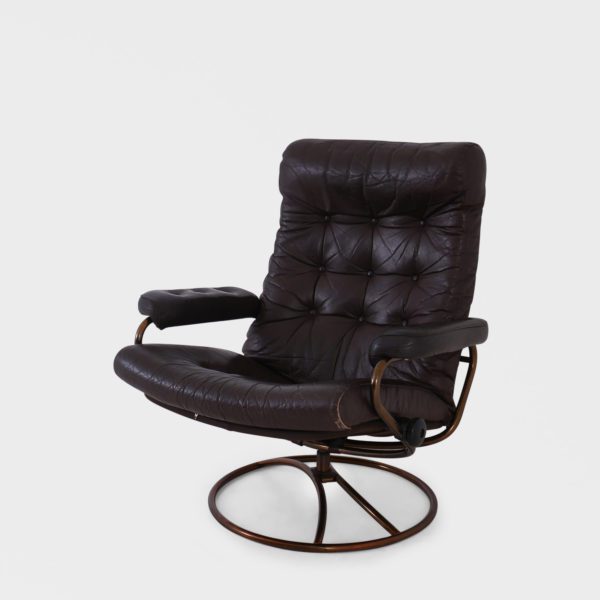 Vintage "Stressless" med Skammel | Skinn - Bilde 2