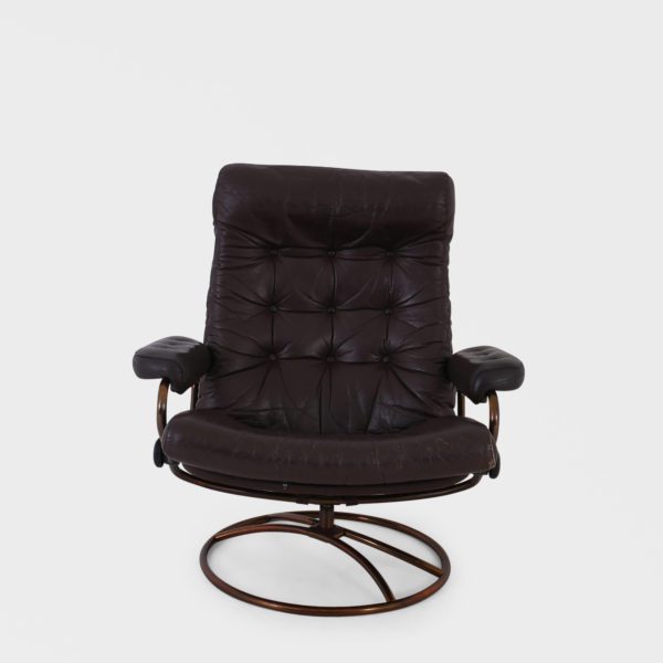 Vintage "Stressless" med Skammel | Skinn - Bilde 3