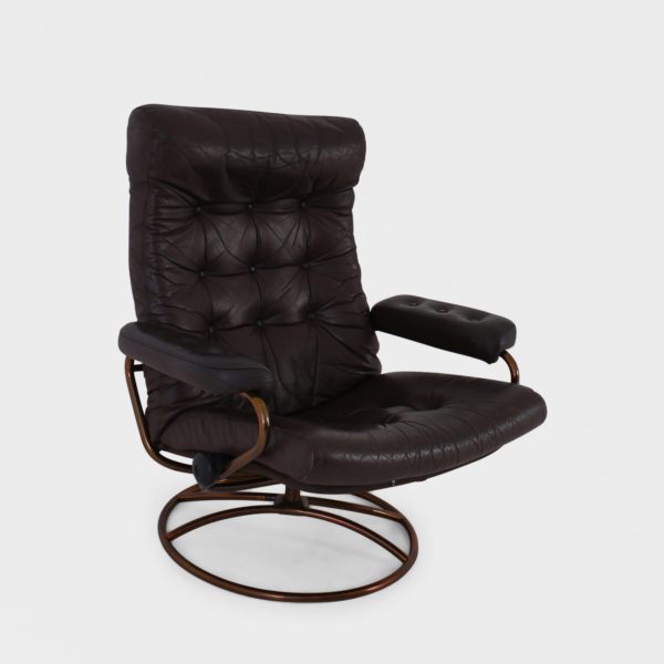 Vintage "Stressless" med Skammel | Skinn - Bilde 4