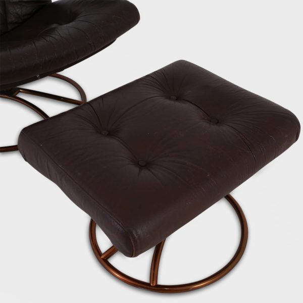 Vintage "Stressless" med Skammel | Skinn - Bilde 10