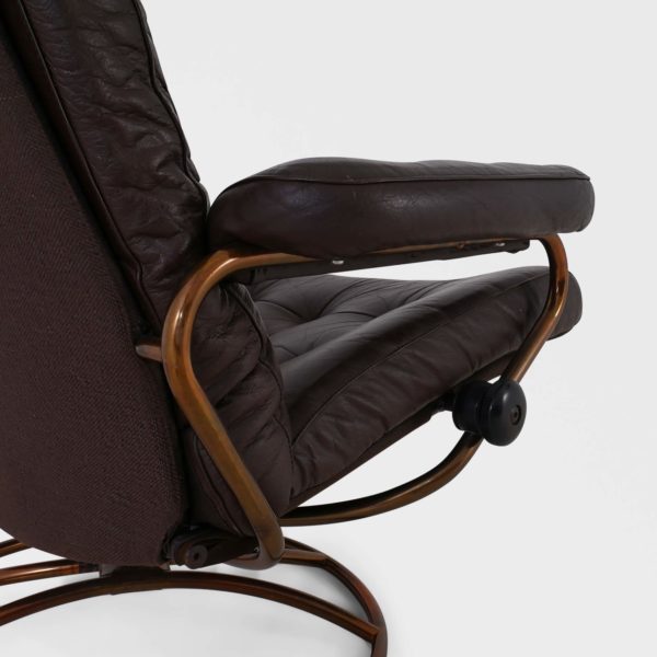 Vintage "Stressless" med Skammel | Skinn - Bilde 13