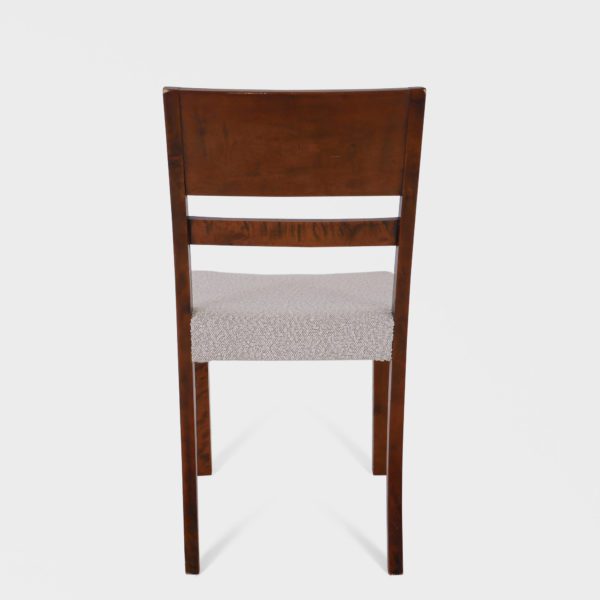 Art Deco Spisestuestoler i Flammebjørk med Fugle-Intarsia | Nyomtrukket i Lys Boucle - Bilde 9
