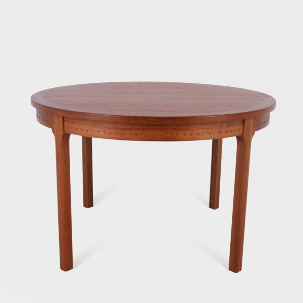 Rundt Vintage Spisebord med 2 Ileggsplater | Valnøtt - Bilde 2