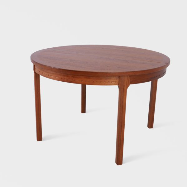 Rundt Vintage Spisebord med 2 Ileggsplater | Valnøtt - Bilde 4
