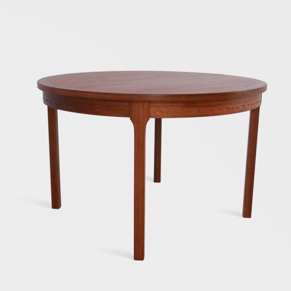 Rundt Vintage Spisebord med 2 Ileggsplater | Valnøtt - Bilde 6
