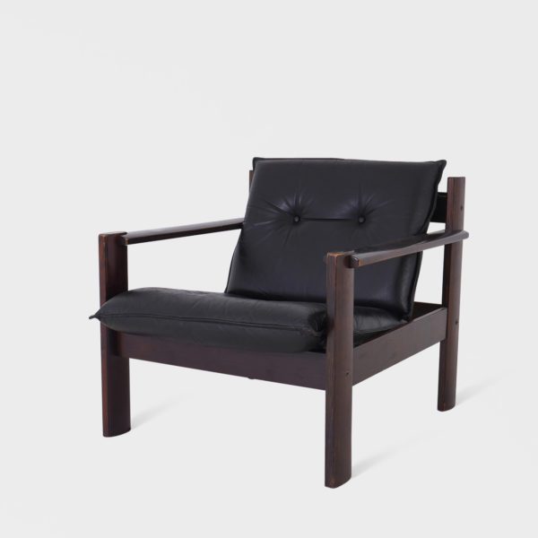 Vintage "Toledo" Lenestol | Sort Skinn - Bilde 3