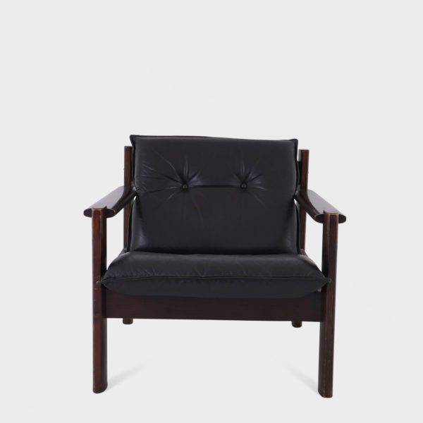 Vintage "Toledo" Lenestol | Sort Skinn - Bilde 2